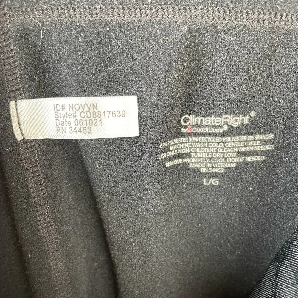 CuddlDuds Black Leggings Size L